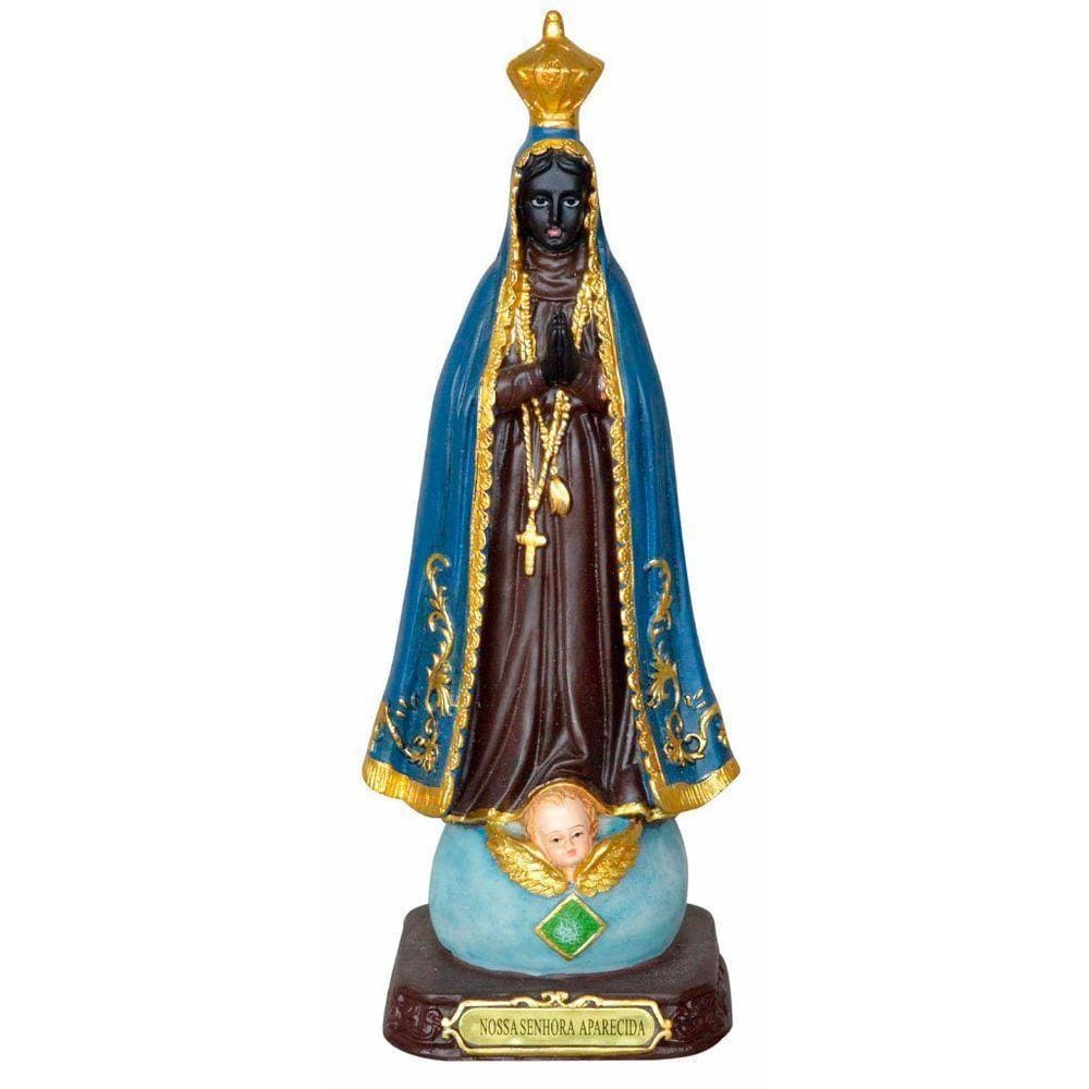 Santa Imagem Nossa Senhora Aparecida Resina 20,5cm