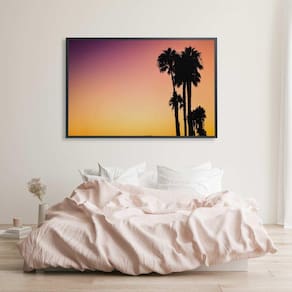 Quadro Fim De Tarde Palmeiras 120x80 Cm Tecido Canvas