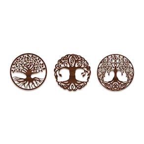 Decoração Círculos árvore Da Vida 95cmx29cm - Cria Arte Laser Marrom