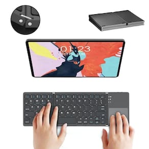 Mini Teclado Portátil Dobrável Bluetooth Para Tablet Celular