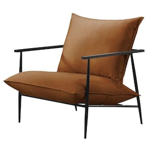 Poltrona Agatha Luxo Metal Industrial Castellar Móbile Corino Caramelo