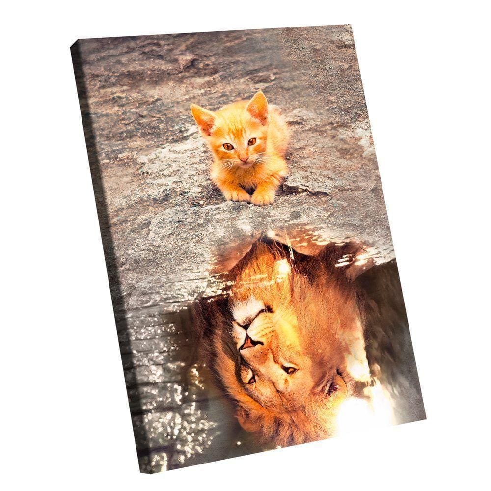 Quadro Leão Mindset Br Artes Pequeno 60x40