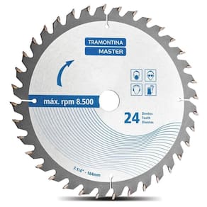 Disco De Corte 7.1/4" 24 Dentes Tramontina Para Serra Circular Tramontina