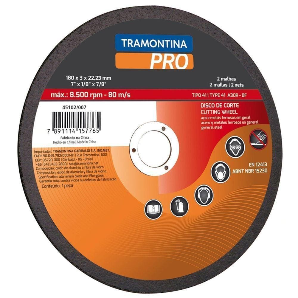 Disco De Corte Para Aços E Metais Ferrosos Em Geral 7” Tramontina Pro Tramontina