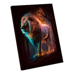 Quadro Leão Neon Br Artes Grande 118x78