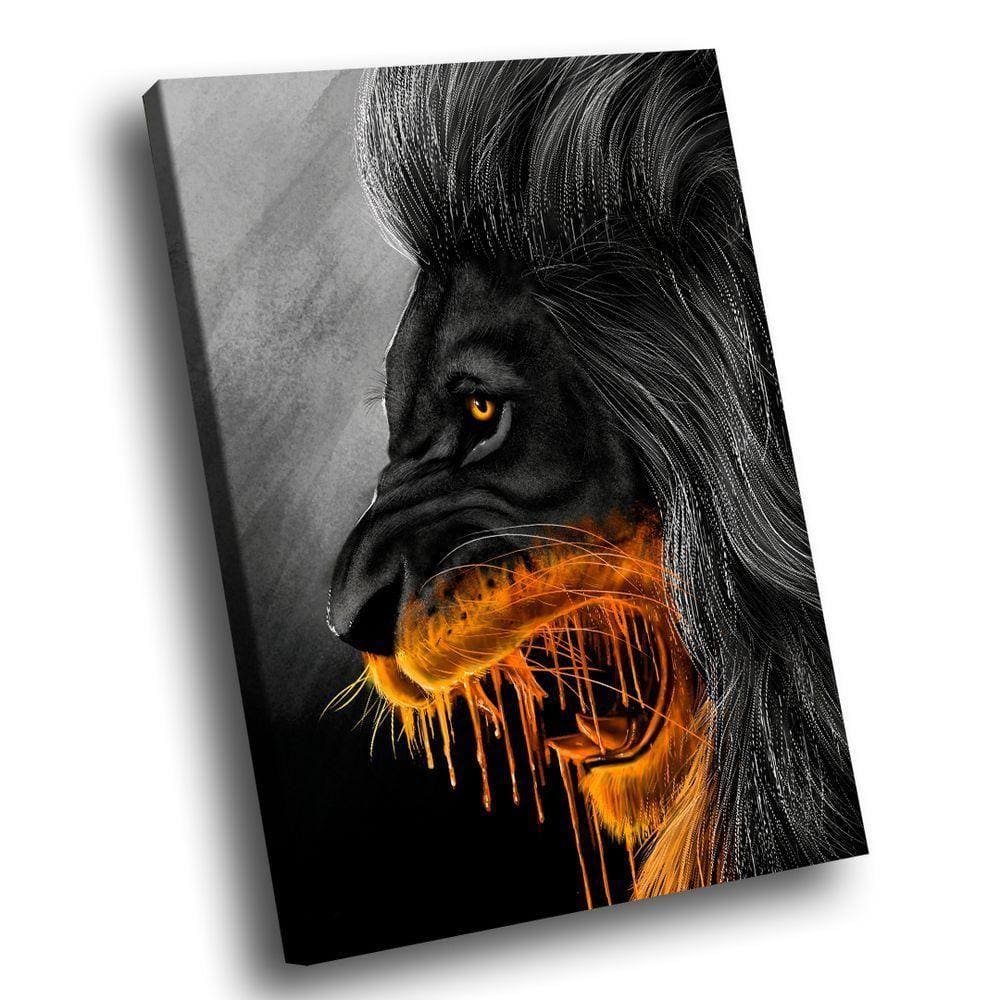Quadro Lion Furious Br Artes Pequeno 60x40
