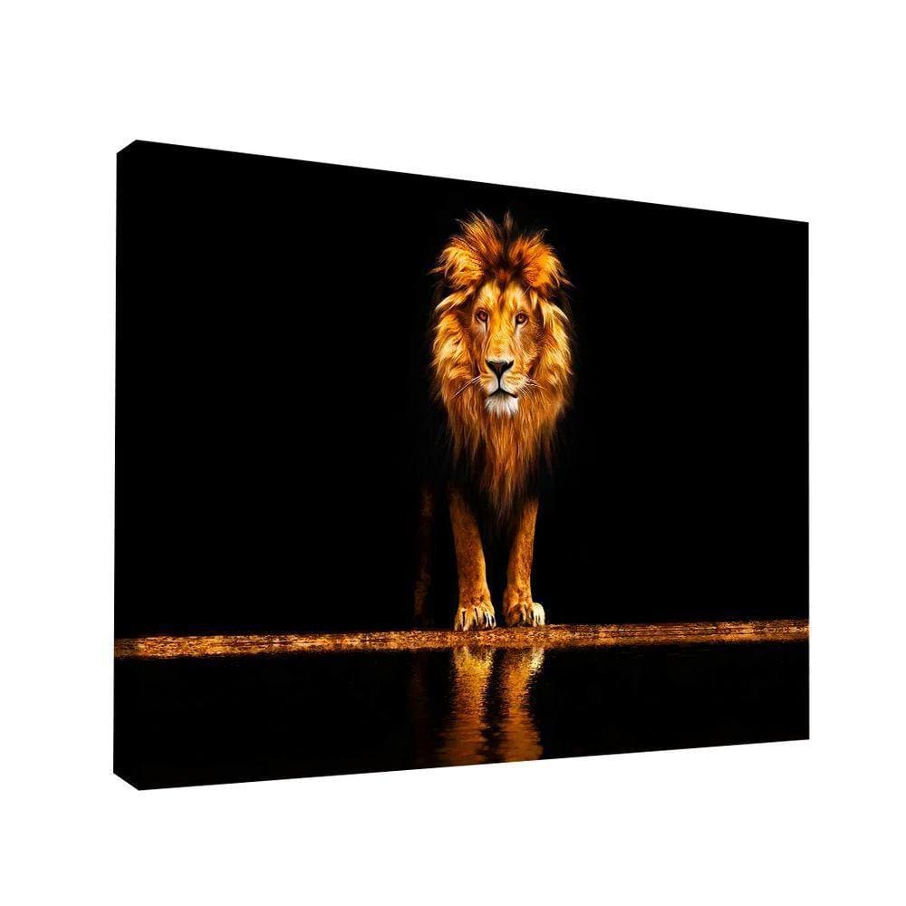 Quadro Leão Ouro Br Artes Médio 84x54