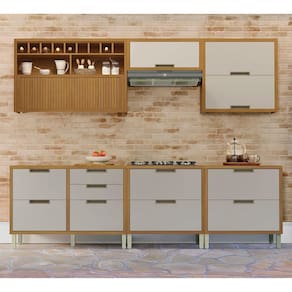 Cozinha 6 Peças Imperatriz 100% Mdf Freijó/Off White
