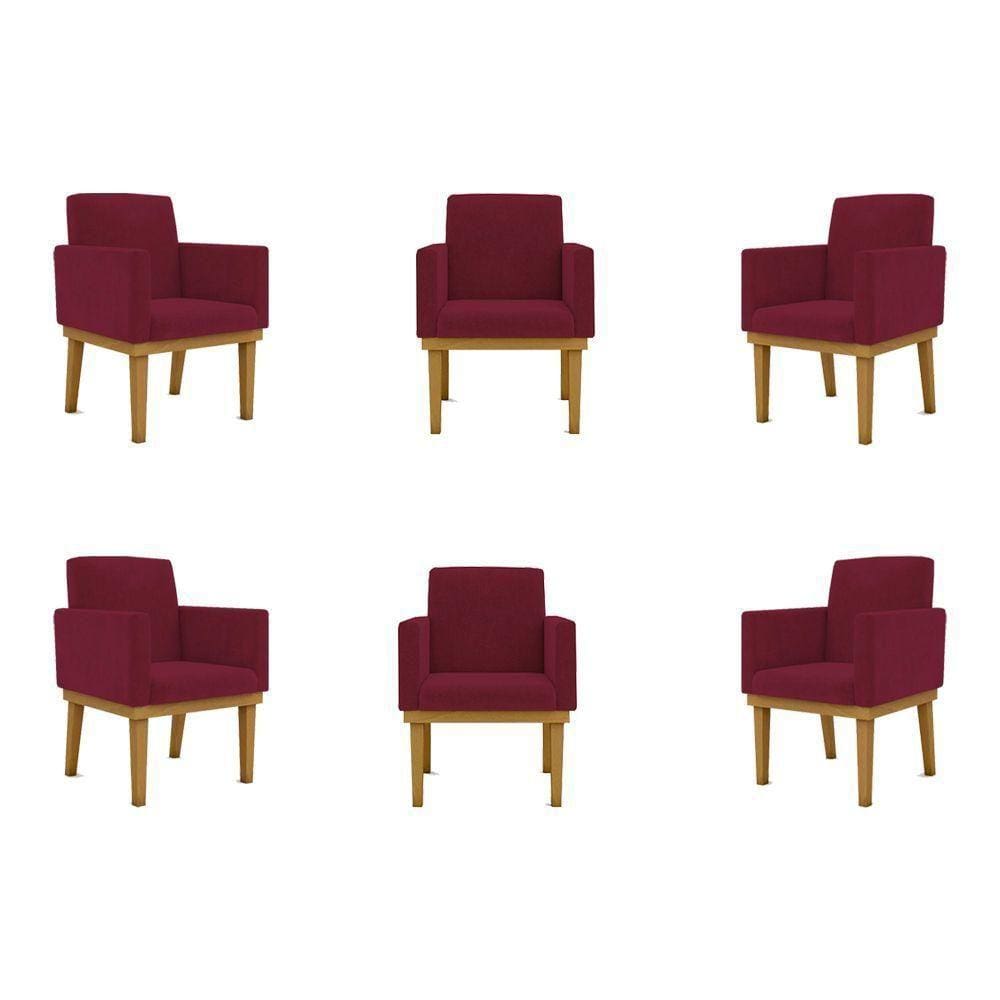 Kit 06 Poltronas Decorativa Reforçada Oferta - Balaqui Decor Cor:marsala