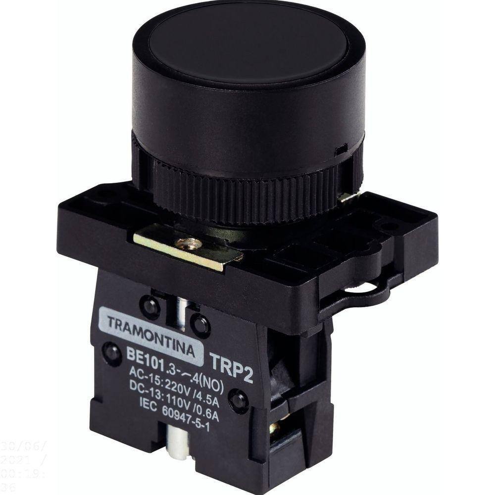 Botão De Impulso Tramontina Trp2-ea21 1na Preto Com Base De Plástico Tramontina