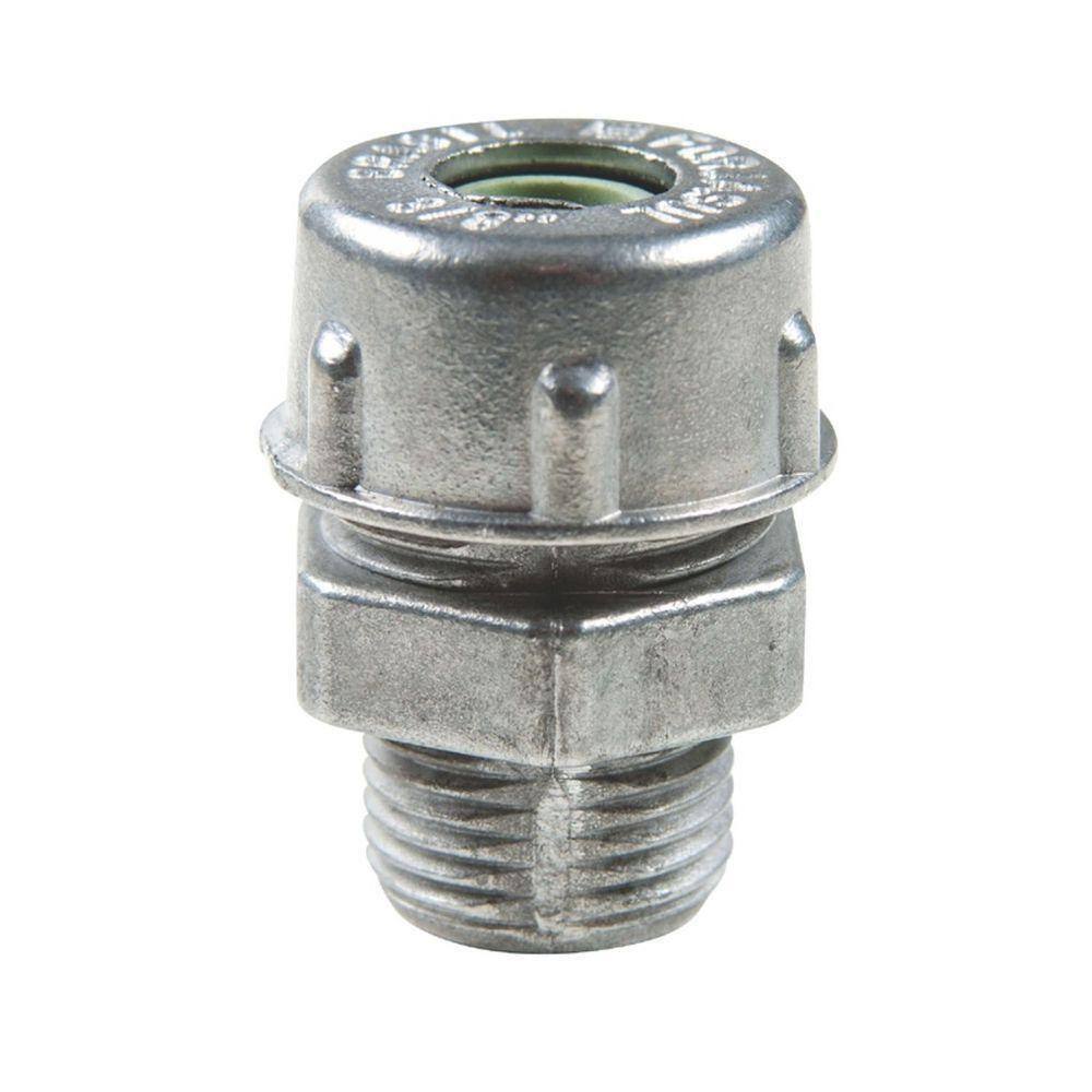 Conector Prensa-cabo 1/2" Em Alumínio - Bucha Na Cor Verde Tramontina