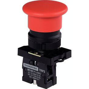 Botão Cogumelo Tramontina Trp2-ec42 1nf Vermelho Com Base De Plástico Tramontina