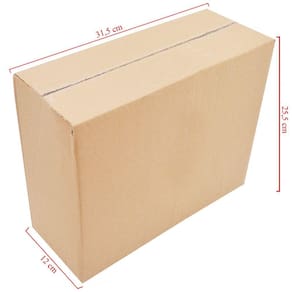 Caixa De Papelão Retangular E Funda 20 Unidades Embalagens 31.5cm x 12cm x 25.5