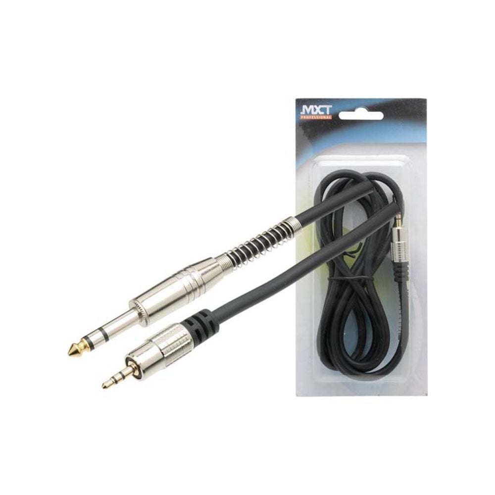 Cabo MXT P10 Estéreo + P2 Estéreo Dourado 1,8 Metros - CB0436