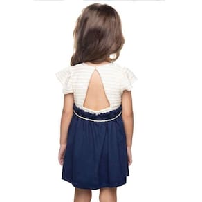 Vestido manga curta trabalhado com cinto Have Fun