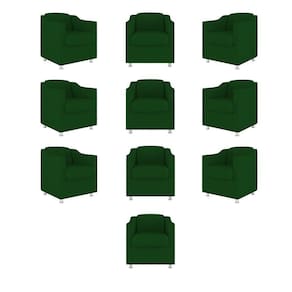 Kit 10 Poltronas Decorativa Reforçada Consultório Sala Suede verde