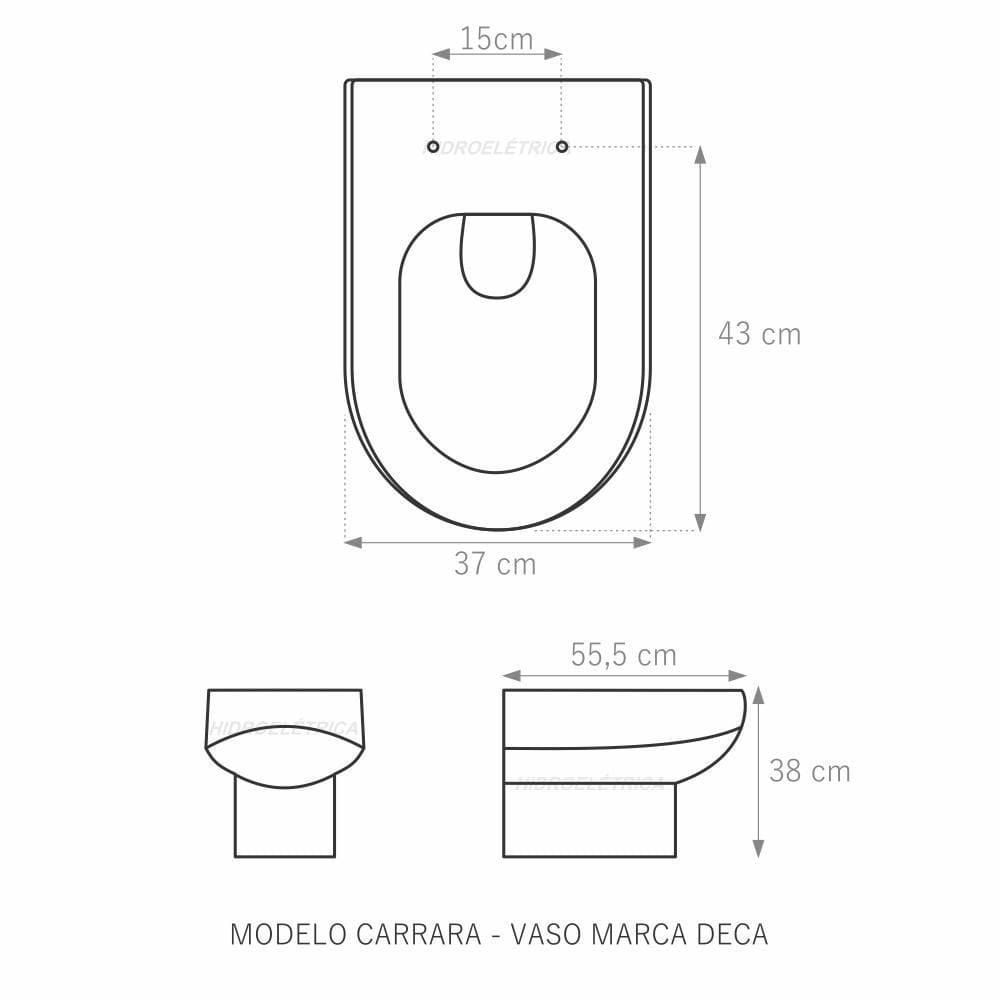 Tampa Vaso Carrara Mogno MDF -