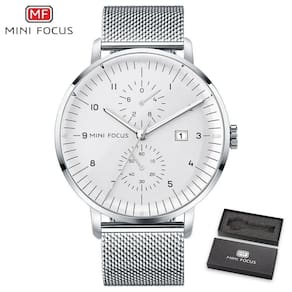 Relógio Masculino Mini Focus Mf0052g à Prova D`água Prata