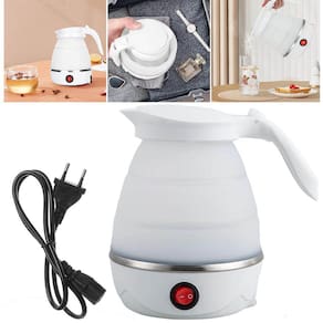 Jarra Chaleira Eletrica Silicone Retratil 600 Ml Portatil Bebida Cha Cafe Passeio Viagem