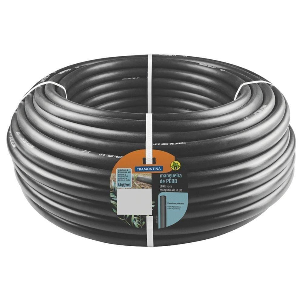 Mangueira Para Irrigação 3/4” Tramontina Preta Em Pebd 1 Camada 100 M - 2,0 Mm Tramontina