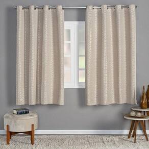 Cortina Albany 4,00M X 2,50M Jacquard Corta Luz Sala Dourado