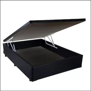 Cama Box Baú Casal Suede Preto 39x138x188