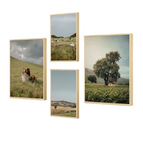 Kit 4 Quadros Decorativos Para Sala Natureza Paisagem Verde