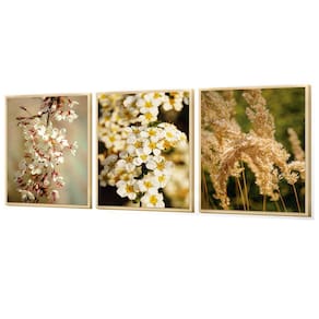 Kit 3 Quadros Decorativos Plantas Jardim Capim dos Pampas