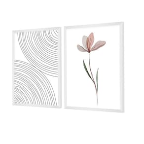 Dupla de Quadros MInimalista Linhas Flor Delicada 50x70