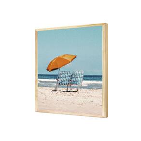 Quadro Paisagem Praia Cadeira Guarda Sol Areia Mar