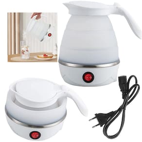 Jarra Chaleira Eletrica Silicone Retratil 600Ml  Portatil Viagem Passeio Cha Cafe Bebida Quente Ferve Agua