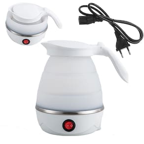 Jarra Chaleira Eletrica Silicone 600 Ml Retratil Portatil Viagem Passeio Ferve Agua Cha Cafe Bebida Quente
