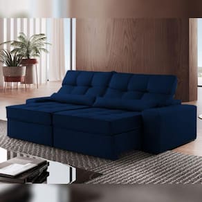 Sofá Retrátil e Reclinável 250cm Enzo Plus Azul