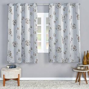 Cortina Flora 4,00M X 2,50M Jacquard Corta Luz Sala Jasmin