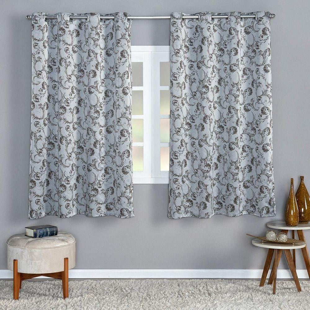 Cortina Flora 2,80M X 1,60M Jacquard Corta Luz Sala Ramos