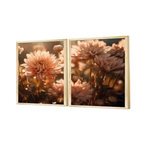 Dupla de Quadros Decorativos Paisagem Flor Planta