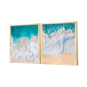 Dupla de Quadros Decorativos Mar Paisagem Praia Natureza