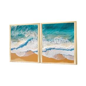 Dupla de Quadros Decorativos Moderno Paisagem Oceano Praia