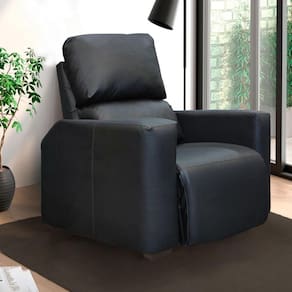 Poltrona do Papai Reclinável Estofada Zeus Corino Preto SOFA STORE