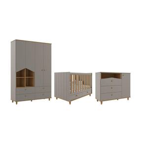 Quarto Completo Retro Permobili berço candy com gavetas MDF