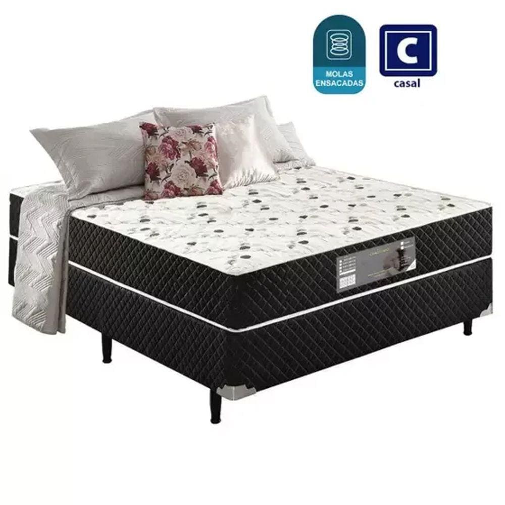 Cama Box Conjugado Casal Espuma Ortopédica - 41x138x188cm 7cm de Espuma