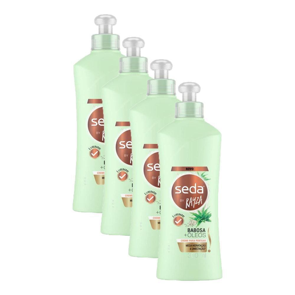 Kit 4 Cremes para Pentear Seda By Rayza Babosa + Óleos 300ml