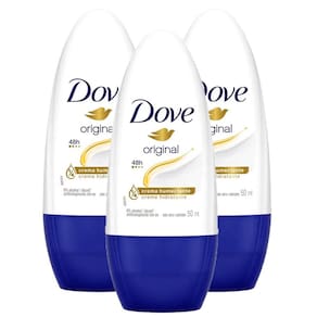 Kit Desodorante Antitranspirante Roll-On Dove 50ml - 3 unidades