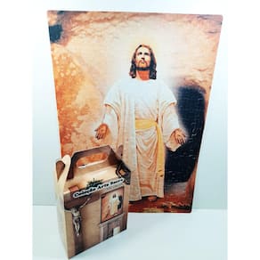 Quebra-cabeça Jesus ressureição 300 peças em MDF