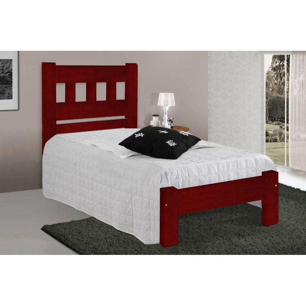Cama Solteirão (Solteiro Extra) Madri de Madeira Maciça Angelim Pedra/Tauari