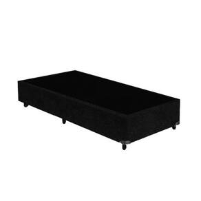 Base Box Solteiro Suede Preta - 30x88x188