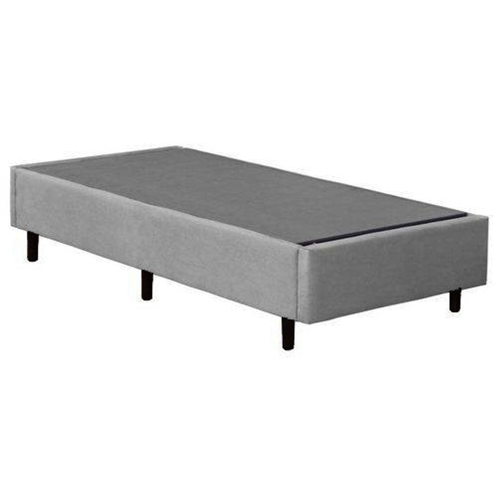 Base Box Solteiro Suede Cinza - 30x88x188