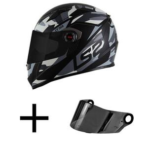Capacete LS2 FF358 Tank Preto e Cinza Mais Viseira Fumê