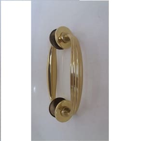 Puxador Alca Dupla GDE c/ Friso Latao Polido c/ Verniz Eletrostatico (Par) Dourado