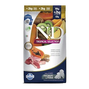 Ração N&D Tropical Selection Para Cães Puppy Medium/Maxi Cordeiro Leve 12kg e Pague 10kg